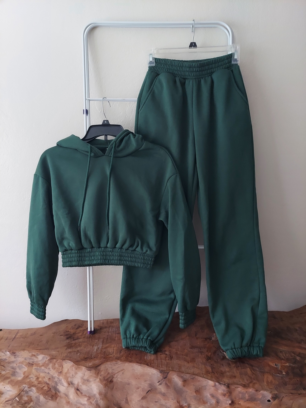Sweatpants Cropped Hoodie & Jogger Set